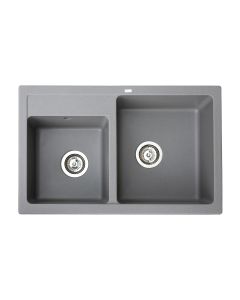 METALAC INKO Sudopera XGranitna Quadro Plus 2D 780X500 fi 90 sa sifonom grafit - 372989