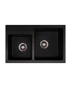 METALAC INKO Sudopera XGranitna Quadro Plus 2D 780X500 fi 90 sa sifonom crna - 171004