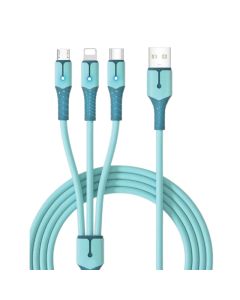 XWAVE Kabl 3U1 Type A na micro+Type C+lightning 1.5m/3.25A/65W, crna