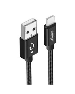 XWAVE Kabl USB Iphone 3A ALU, 2m, pleteni, crna - 1280107