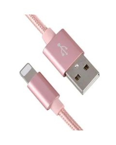 XWAVE Kabl USB Iphone 3A ALU, 2m, pleteni, roze/zlatna - 1280106