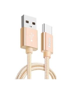 XWAVE Kabl USB Type C ,3A ALU pleteni, 2m, zlatna