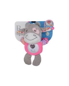 BBO Plišana muzička igračka za bebe Kravica, siva/roze - YW186165