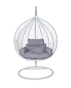 eHomeGarden Viseća ljuljaška jaje bela/siva YX-SC003