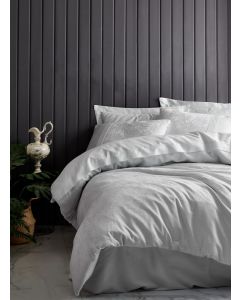 DEKOR DOM Posteljina CB Jakarli Saten double Leaf mavi - 036416