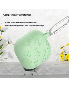 Zaštitna futrola Flower za Airpods 4 svetlo zelena