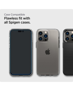 Zaštitno staklo za iPhone 14 Pro crno Spigen GLAS.-tR slim HD - AGL05221