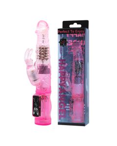 Roze zeka vibrator sa rotirajućim perlama - 037011-1