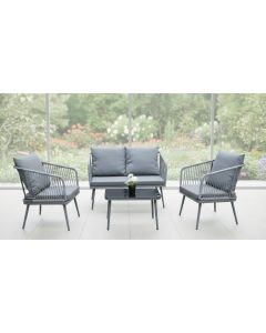 ZEN GARDEN Baštenska garnitura Dali, ratan/siva