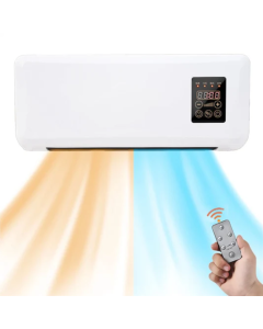 Zidna klima / ventilator sa funkcijom hlađenja i grejanja, sa daljinskim upravljačem, bela