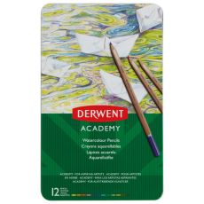 DERWENT Boje drvene Aquarelle 12 boja u metalnoj kutiji Academy Derwent 2301941