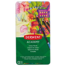 DERWENT Boje drvene 12 boja u metalnoj kutiji Academy Derwent 2301937