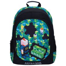 ASTRABAG Ranac đački anatomski 3zipa 1džep AB340 Game 502023063 crno-zeleni