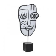 ENA Figura dekorativna maska lice bela 20x7x41 cm