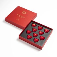 Bombonjera Čokoladna srca sa listićima zlata 23 K