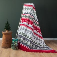 DEKOR DOM Ćebe ACRYLIC PLUS CHRISTMAS 150x200 - 23140-A - Red/Green Reindeer