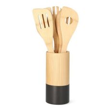 DEKOR DOM Kuhinjski set BAMBOO 5kom - Black - HML
