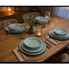 CUNGU Set tanjira 12/1 Green porcelan, zelena