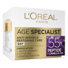 L'Oreal Paris Age Specialist Anti-Wrinkle 55+ Dnevna nega za obnavljanje kože 50 Ml
