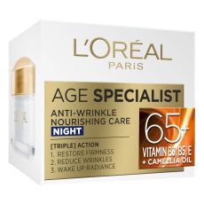 L'Oreal Paris Age Specialist Anti-Wrinkle 65+ Noćna nega protiv bora 50 Ml