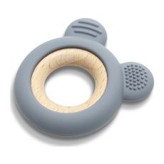 LORELLI SILIKONSKO DRVENA GLODALICA ZA BEBE BEAR - NATURAL GREY