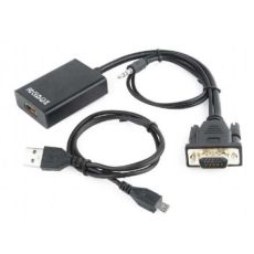 GEMBIRD VGA na HDMI + audio kabl, single port, crni (A-VGA-HDMI-01)
