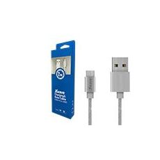 XWAVE Kabl USB2.0 na Micro USB 2M,2A, aluminium, upleteni, srebrni