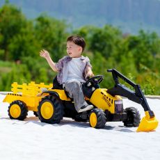 PREMIUM STIL Traktor sa prikolicom i pokretnom kašikom Žuti