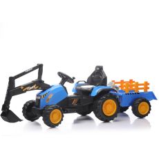 PREMIUM STIL Traktor sa prikolicom i pokretnom kašikom Plavi
