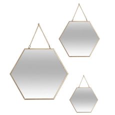 ATMOSPHERA Ogledalo set 3/1 29,5x0,5x26cm metal/staklo zlatna