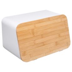 FIVE Kutija za hleb i daska za sečenje 37x22,5x23,5cm metal/drvo bela