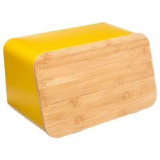 FIVE Kutija za hleb i daska za sečenje 37x22,5x23,5cm metal/drvo žuta