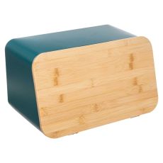 FIVE Kutija za hleb i daska za sečenje 37x22,5x23,5cm metal/drvo plava