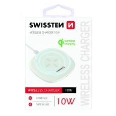 SWISSTEN Wireless punjač 10W + kabl USB-A/USB-C 1.5m, bela