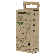 SWISSTEN Punjač Eco Pack 2x USB 23W, crna