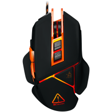 CANYON Hazard GM-6 Optical gaming mouse, adjustable DPI setting 800/1600/2400/3200/4800/6400, LED backlight, moveable weight slot and retractable top cover for comfortable usage, Black rubbe