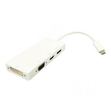 E-GREEN Adapter USB 3.1 tip C na Display Port + HDMI + VGA + DVI, bela