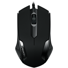 CANYON wired optical Mouse with 3 buttons, DPI 1000, Black,  cable length 1.25m, 120*70*35mm, 0.07kg