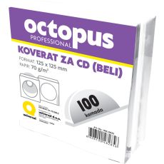 OCTOPUS Koverat za cd 100/1 beli sa prozorom octopus