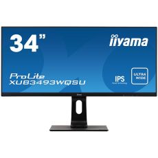 Iiyama Monitor Ultra Wide XUB3493WQSU-B1 34” IPS Flat 21:9 3440 x 1440 @75Hz, 400 cd/m² typical, 4ms, 2xHDMI, 1xDP, USB, height, swivel, tilt, VESA, 3y