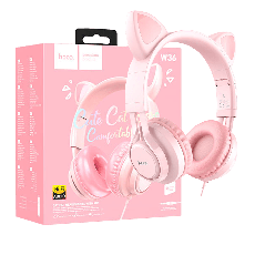 HOCO Slušalice sa mikrofonom - W36 Mačije uši, roza
