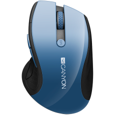 CANYON 2.4GHz wireless mouse with 6 buttons, optical tracking - blue LED, DPI 1000/1200/1600, Blue Gray pearl glossy, 113x71x39.5mm, 0.07kg