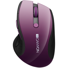 CANYON 2.4GHz wireless mouse with 6 buttons, optical tracking - blue LED, DPI 1000/1200/1600, Purple pearl glossy, 113x71x39.5mm, 0.07kg