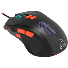 Wired Gaming Mouse with 8 programmable buttons, sunplus optical 6651 sensor, 4 levels of DPI default and can be up to 6400, 10 million times key life, 1.65m Braided USB cable