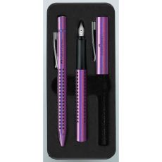 FABER CASTELL Set grip hemijska olovka+nalivpero M glam violet 201534