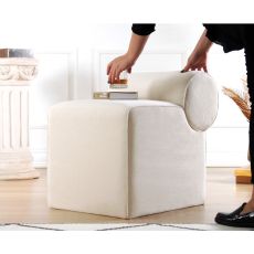 ATELIER DEL SOFA Tabure Linburg Puf, krem