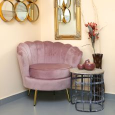 ENA Fotelja skoljka roze 78X74X74 cm