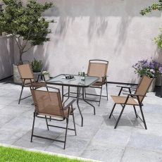 LEMON PLANET Set baštenski sto i stolice, kapućino