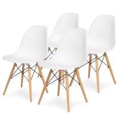 LEMON PLANET Set trpezarijskih stolica  Aurora 4/1, bela