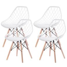 LEMON PLANET Set trpezarijskih stolica Skandi 4/1, bela